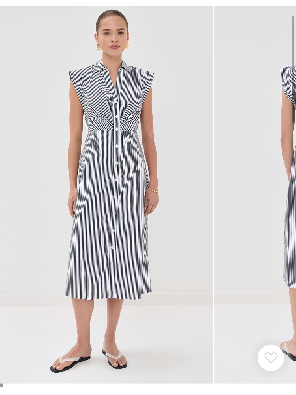 Veronica Beard Haydon Striped Midi Shirtdress